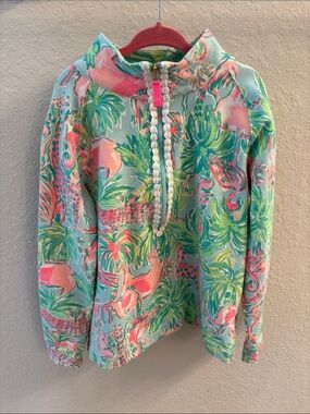 Girls Lilly Pulitzer Popover Size Large 8-10 Pink and Green